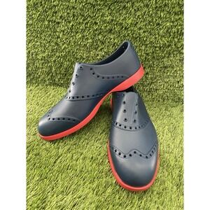 BIION Golf Oxford shoes 9 Navy Red Slip On Waterproof Breathable Lightweight